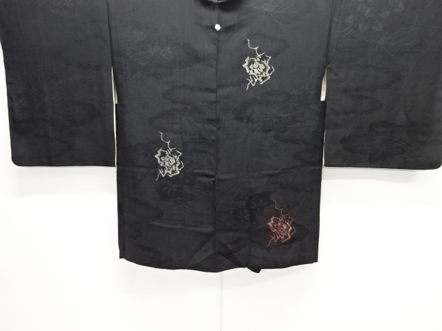 大正ロマン　紋錦紗抽象模様織り出し漆一つ紋絵羽織